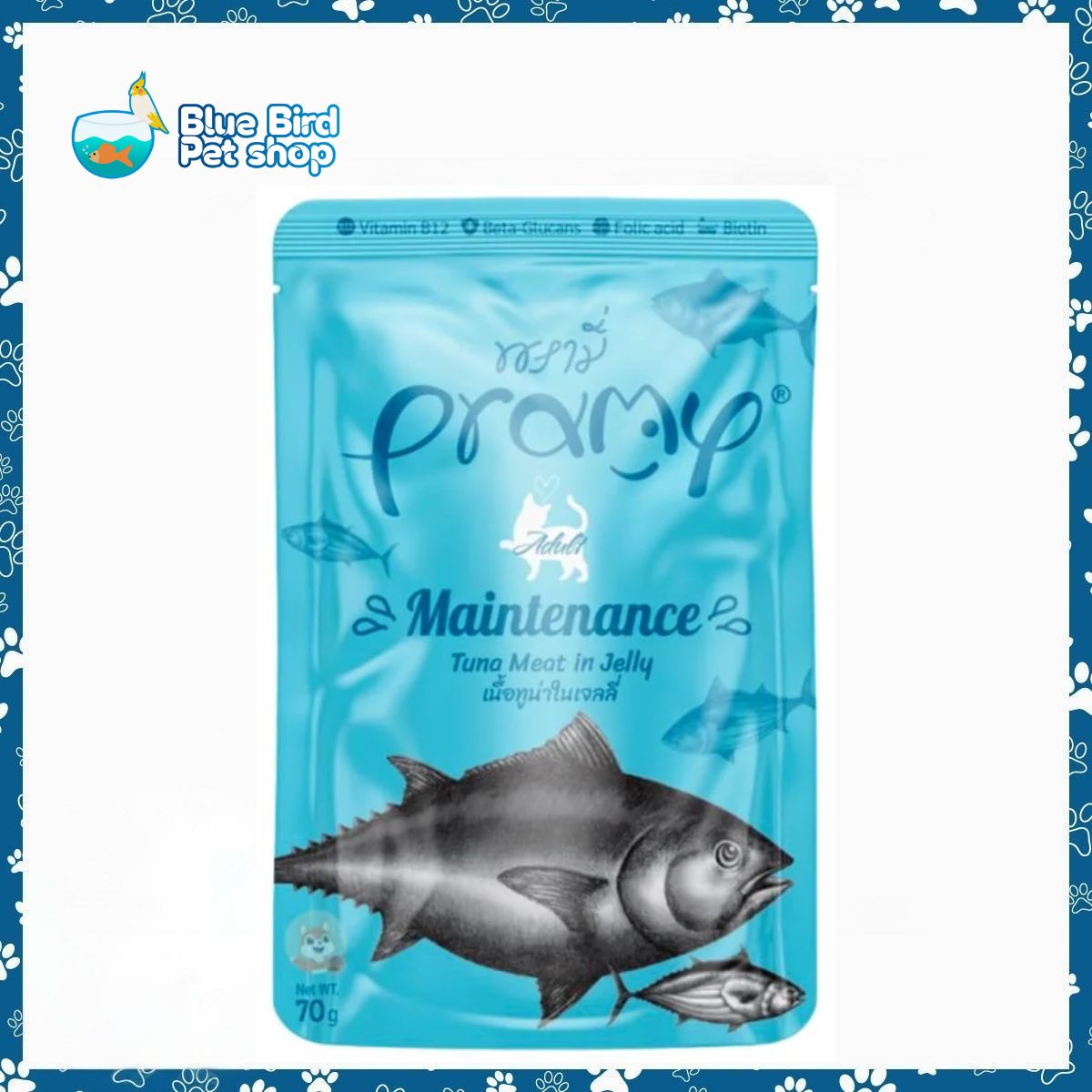 Pramy Cat Pouch Beauty Tuna Meat Topping In Jelly 70gm (All Life Stages) Pramy Cat Pouch Beauty Tuna Meat Topping In Jelly 70gm (All Life Stages)