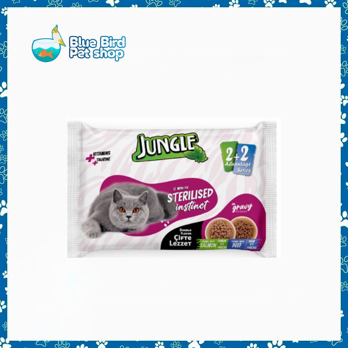 Jungle Adult Pouch 4pc Combo Salmon & Beef 4×100gm Jungle Adult Pouch 4pc Combo Salmon & Beef 4×100gm