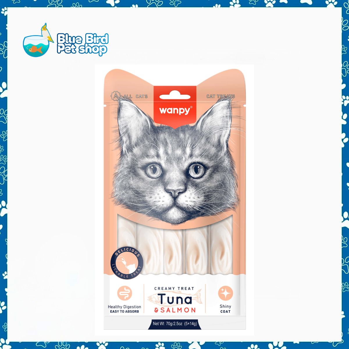 Wanpy Creamy Treat Tuna & Salmon 5pc Pack 70g Wanpy Creamy Treat Tuna & Salmon 5pc Pack 70g