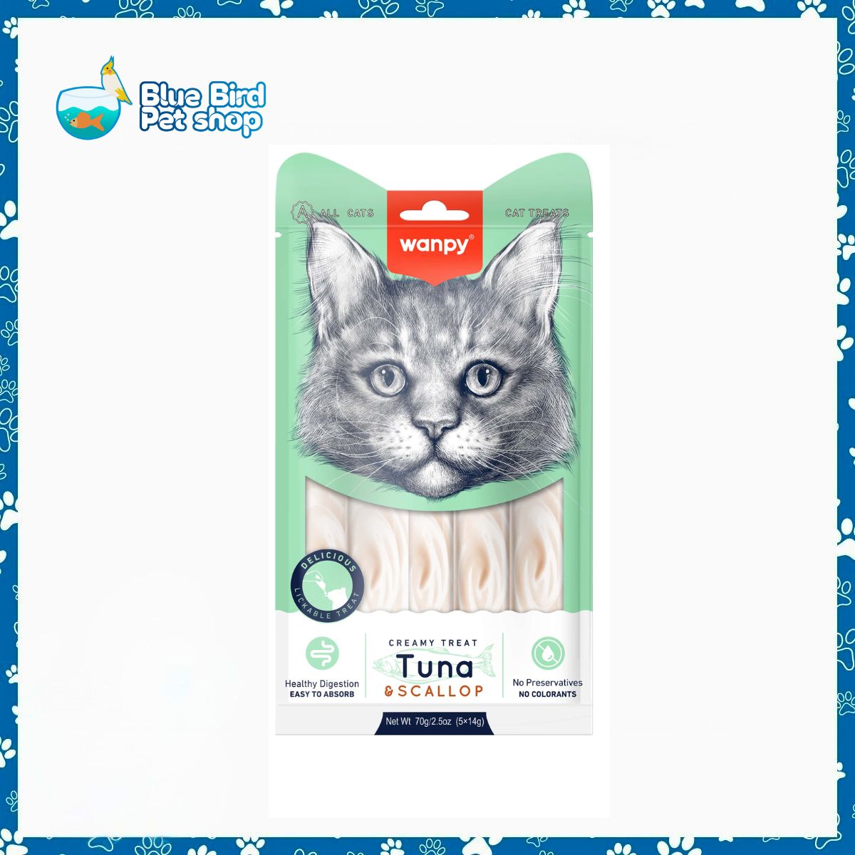 Wanpy Creamy Treat Tuna & Scallop 5pc Pack 70g Wanpy Creamy Treat Tuna & Scallop 5pc Pack 70g