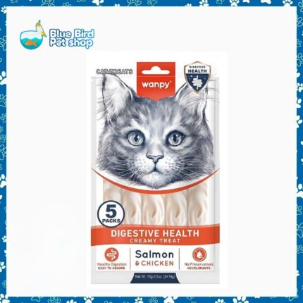 Wanpy Medicated Creamy Cat Treat Digestive Health Salmon & Chicken 70gm