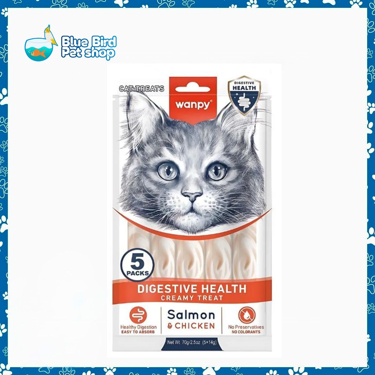 Wanpy Medicated Creamy Cat Treat Digestive Health Salmon & Chicken 70gm Wanpy Medicated Creamy Cat Treat Digestive Health Salmon & Chicken 70gm