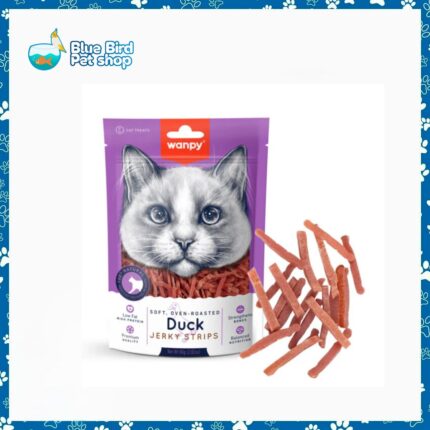 Wanpy Soft Oven Roasted Jerky Strips Cat Treat Real Duck 80gm