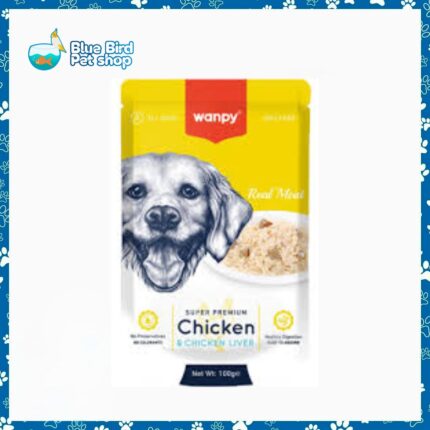 Wanpy Super Premium Dog Food Pouch Chicken & Chicken Liver 100gm