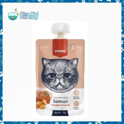 Wanpy Tasty Meat Paste Pouch Salmon, Chicken & Carrot 90gm
