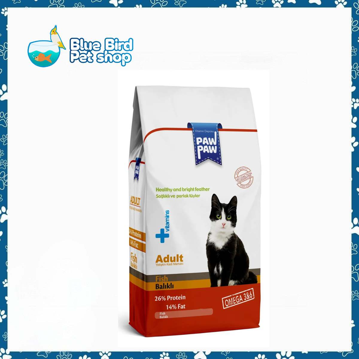 Paw Paw Adult Dry Cat Food Fish 500gm Paw Paw Adult Dry Cat Food Fish 500gm