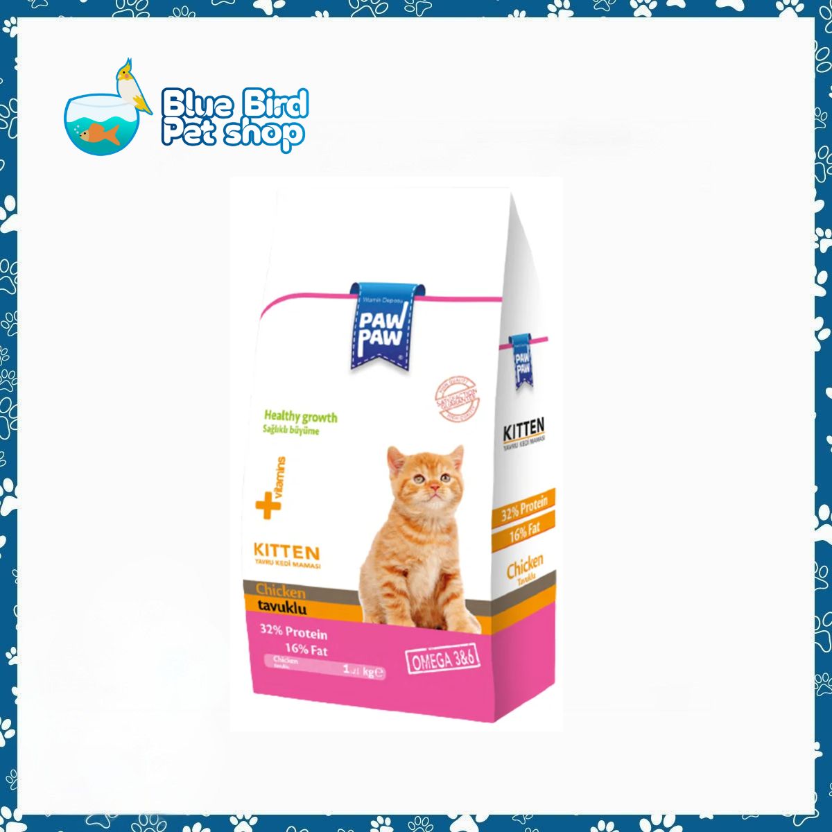 Paw Paw Kitten Dry Cat Food Chicken 1KG Paw Paw Kitten Dry Cat Food Chicken 1KG