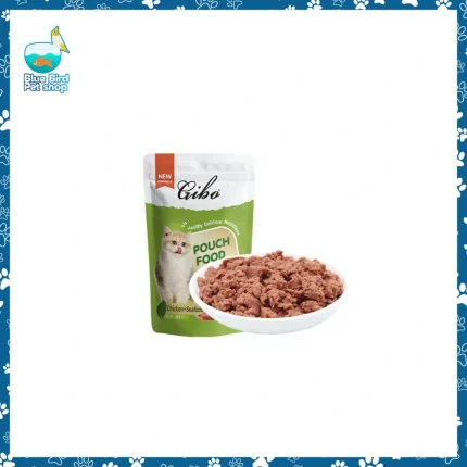 GIBO Cat Pouch Chicken & Seafood 85g wet cat food meat paste for healthy feline nutrition
