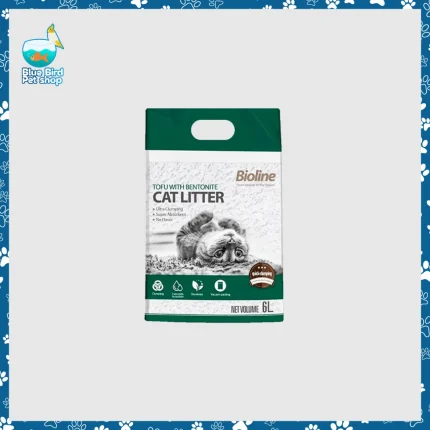 Bioline Tofu with Bentonite Cat Litter 6L 2.5kg for strong odor control and clumping