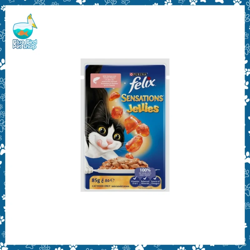 Purina Felix Adult Salmon and Tomato With Jelly 85g wet cat food pouch for adult cats