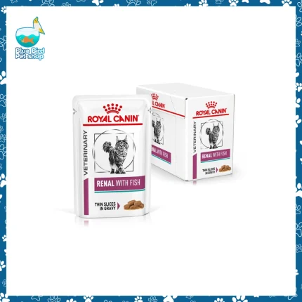 Royal Canin Veterinary Renal with Fish in Gravy Pouch 85g wet cat food for kidney support at Blue Bird Petshop Bashundhara