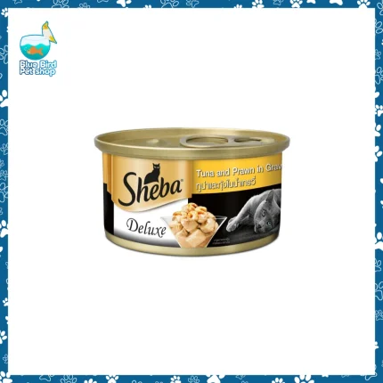 Sheba Deluxe Can Tuna and Prawn In Gravy 85g premium wet cat food at Blue Bird Petshop Bashundhara